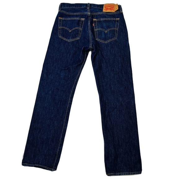 Levis 501 0115 Jeans Dark Rigid Denim Men’s 32x32 Y2K Button Fly - Picture 2 of 12
